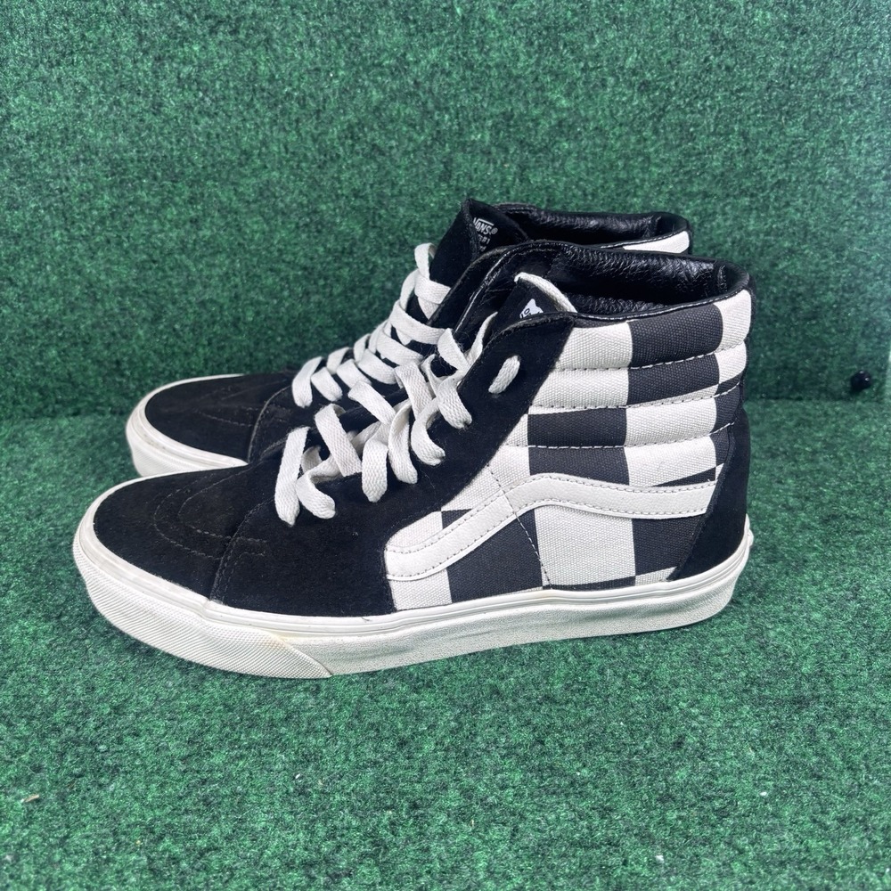 VANS Sk8-Hi Men's Black/White Checkerboard Lace-Up High Top Sneakers Mens 8 - Picture 4 of 8